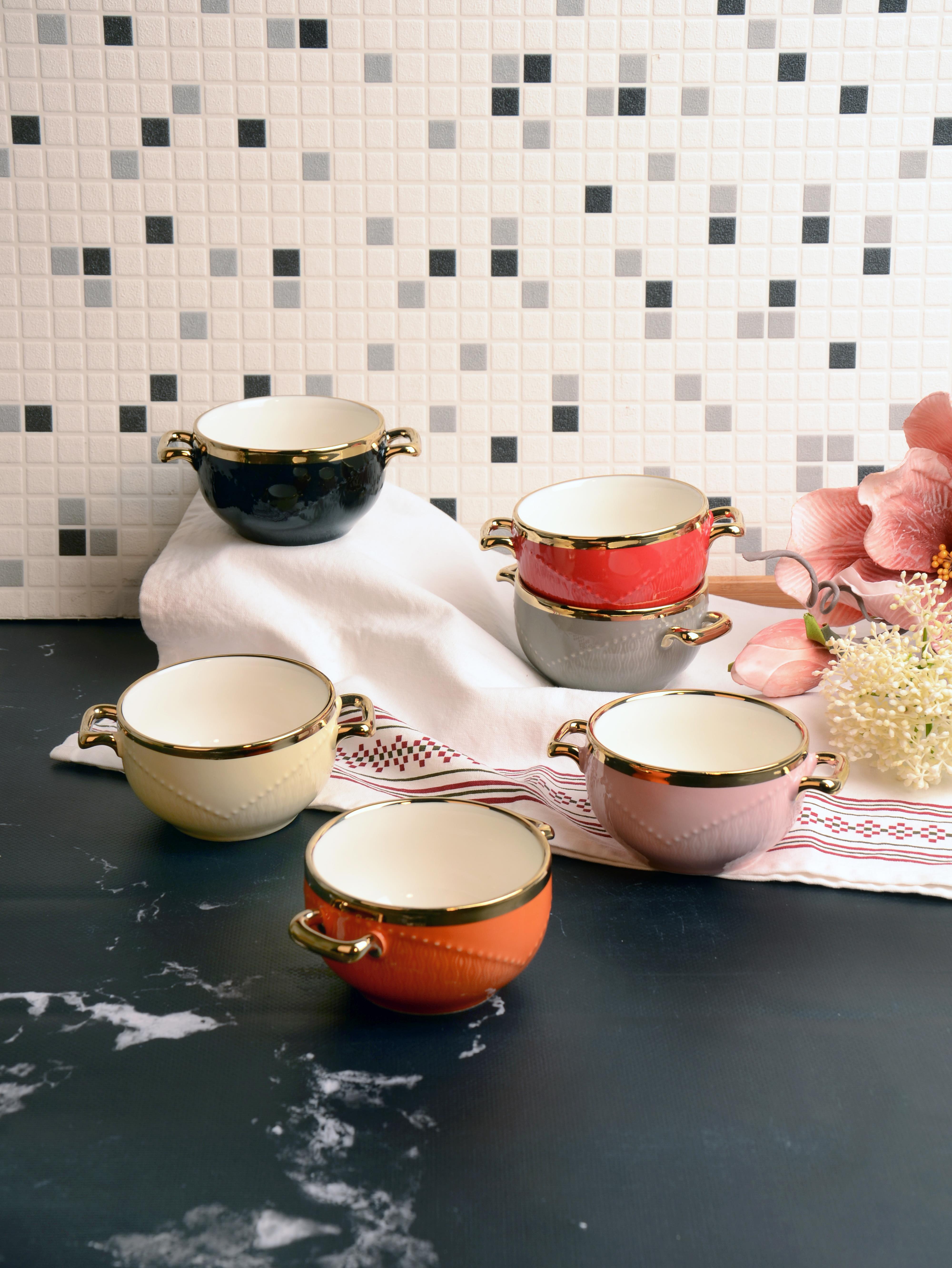 PAÇİ-VELİA RENKLİ 6'LI KASE SETİ