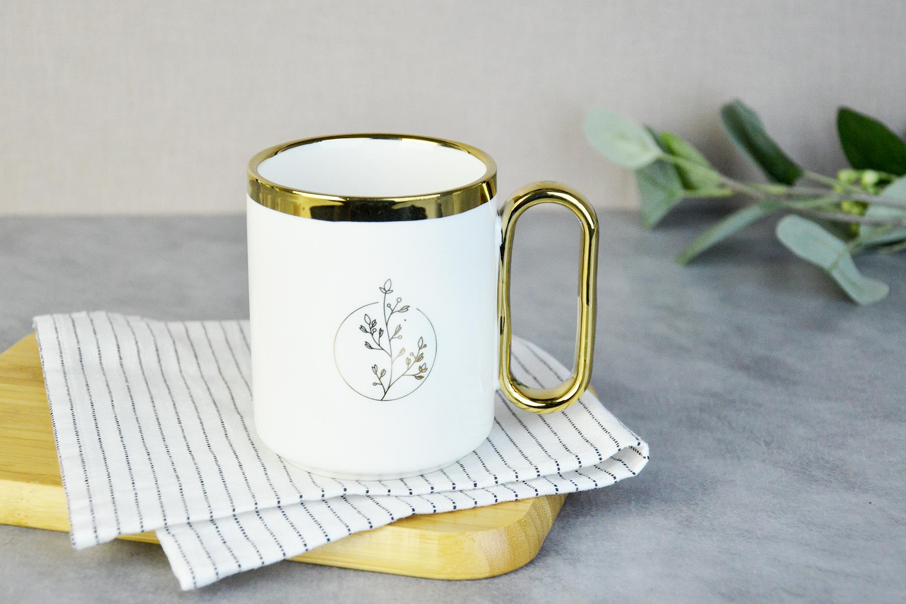 PAÇİ-VİTA YALDIZLI BEYAZ PORSELEN KUPA