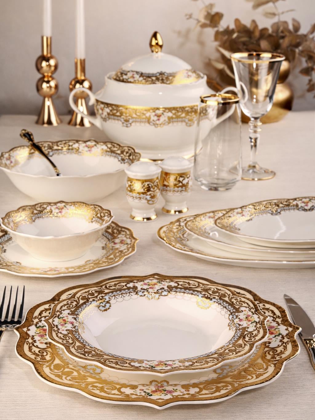 ROYAL CHARME-FLORANTINE 60 PARÇA 24 K ALTIN YEMEK TAKIMI