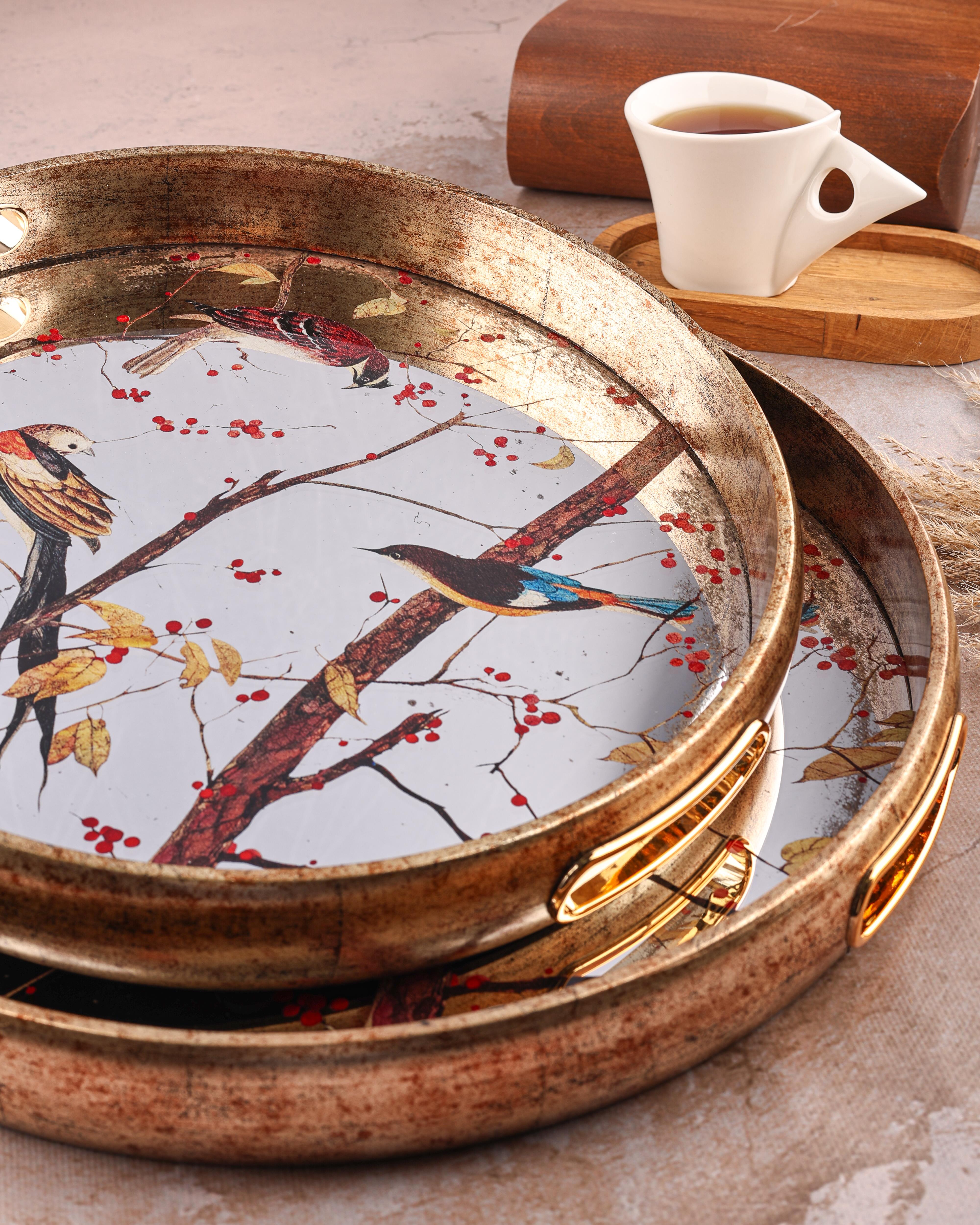 ROYAL CHARME-OLIA 2'Lİ AYNALI DEKORATİF TEPSİ