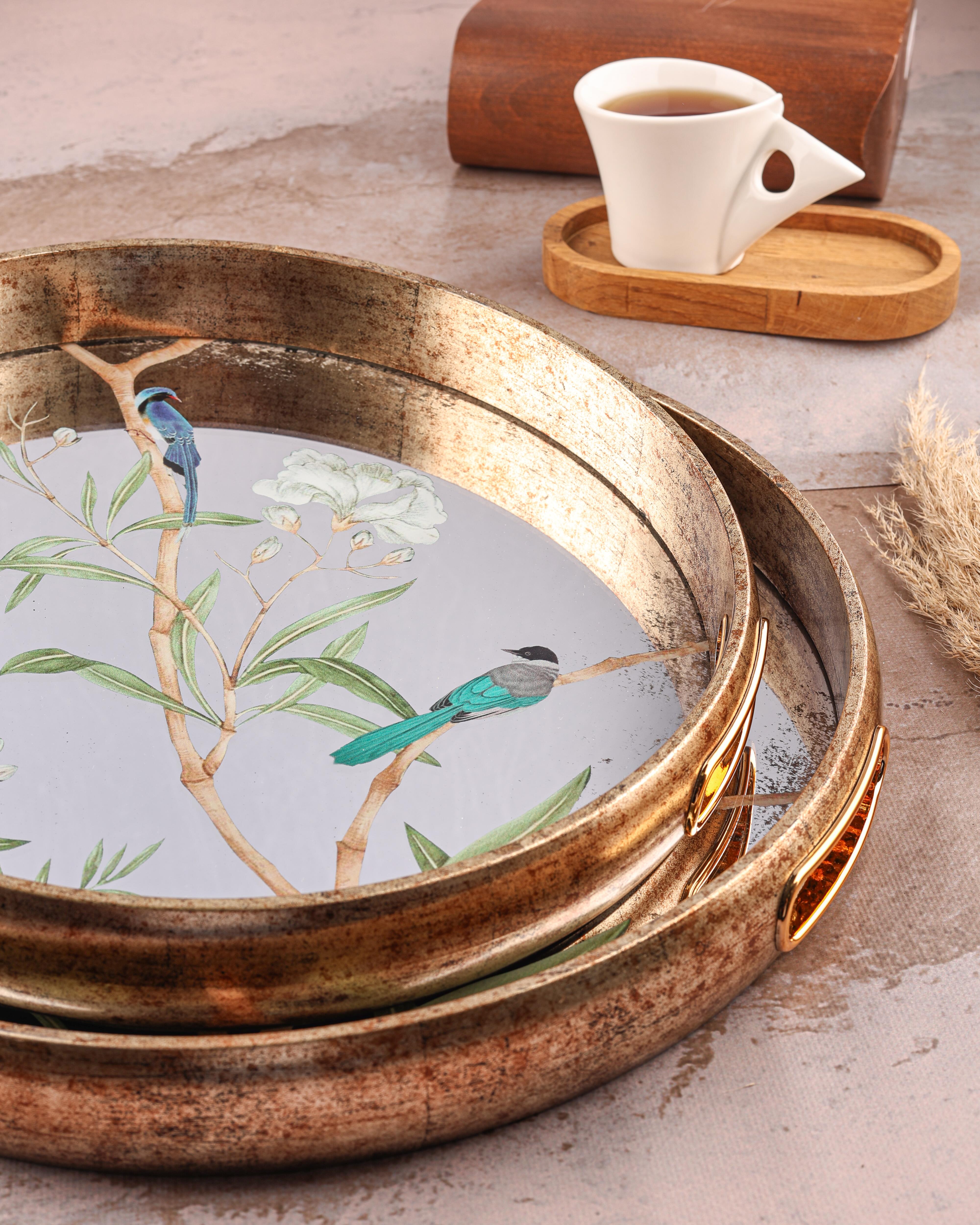 ROYAL CHARME-OLIA 2'Lİ AYNALI DEKORATİF TEPSİ