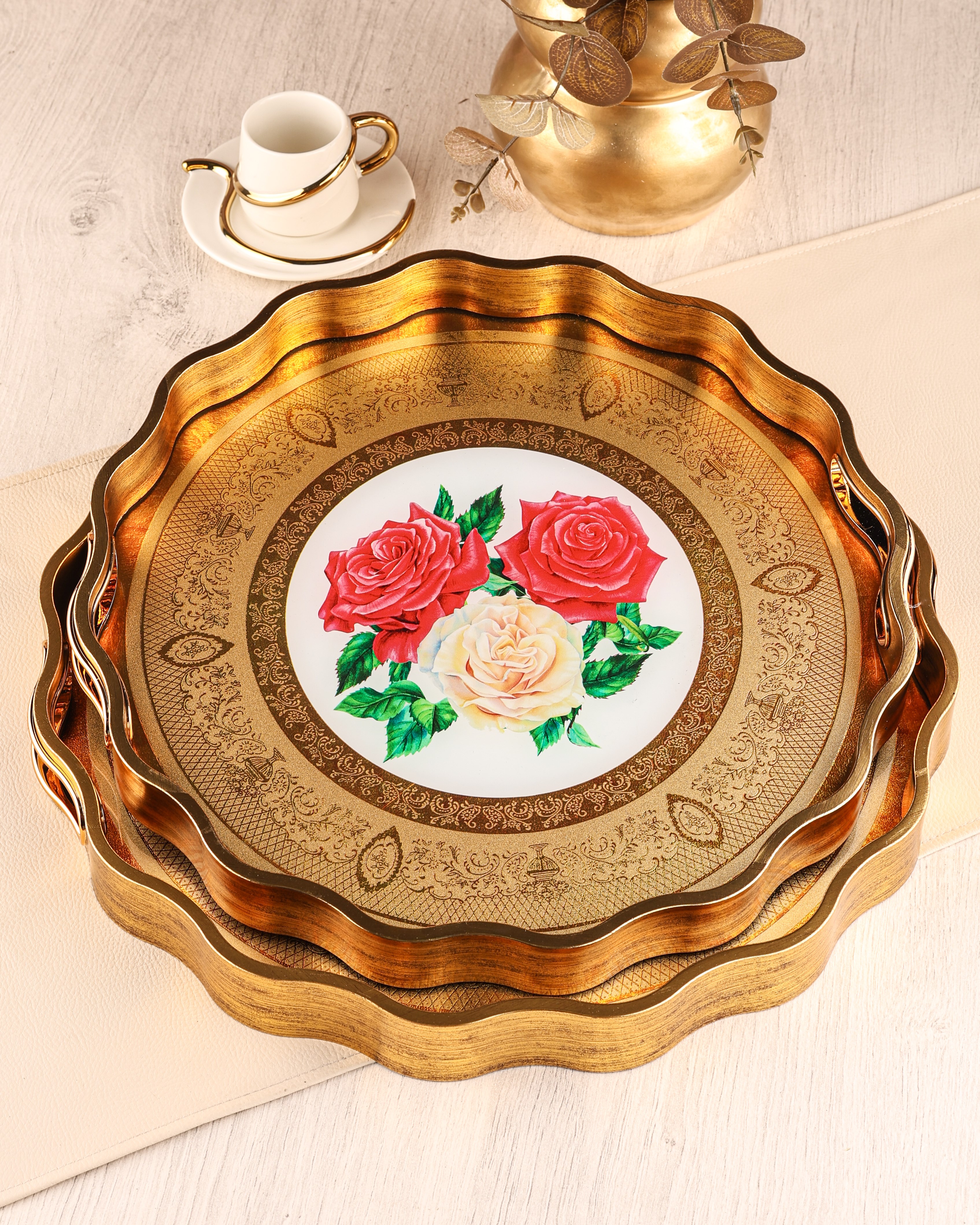 ROYAL CHARME-SARISSA 2'Lİ DEKORATİF TEPSİ