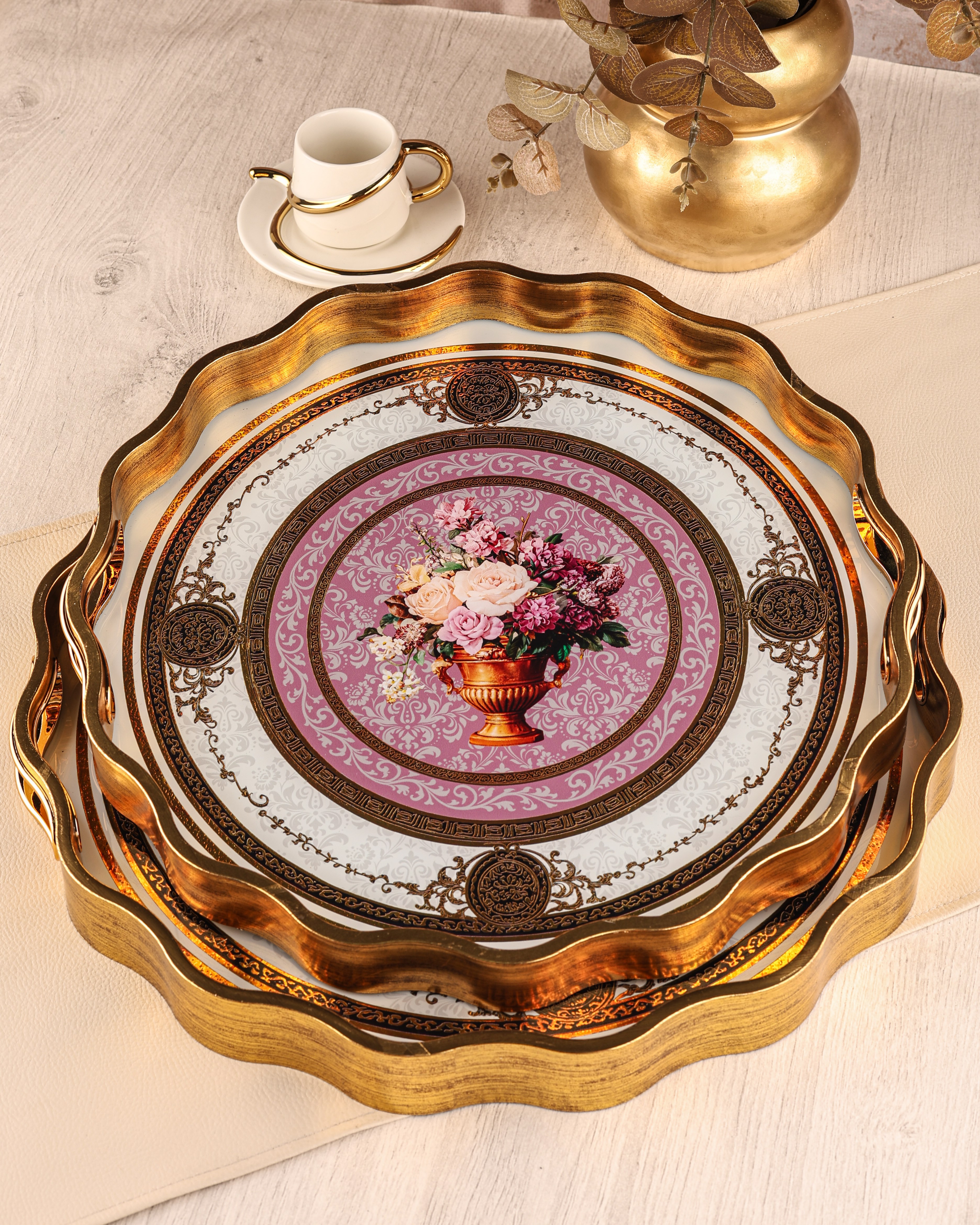 ROYAL CHARME-SARISSA 2'Lİ DEKORATİF TEPSİ