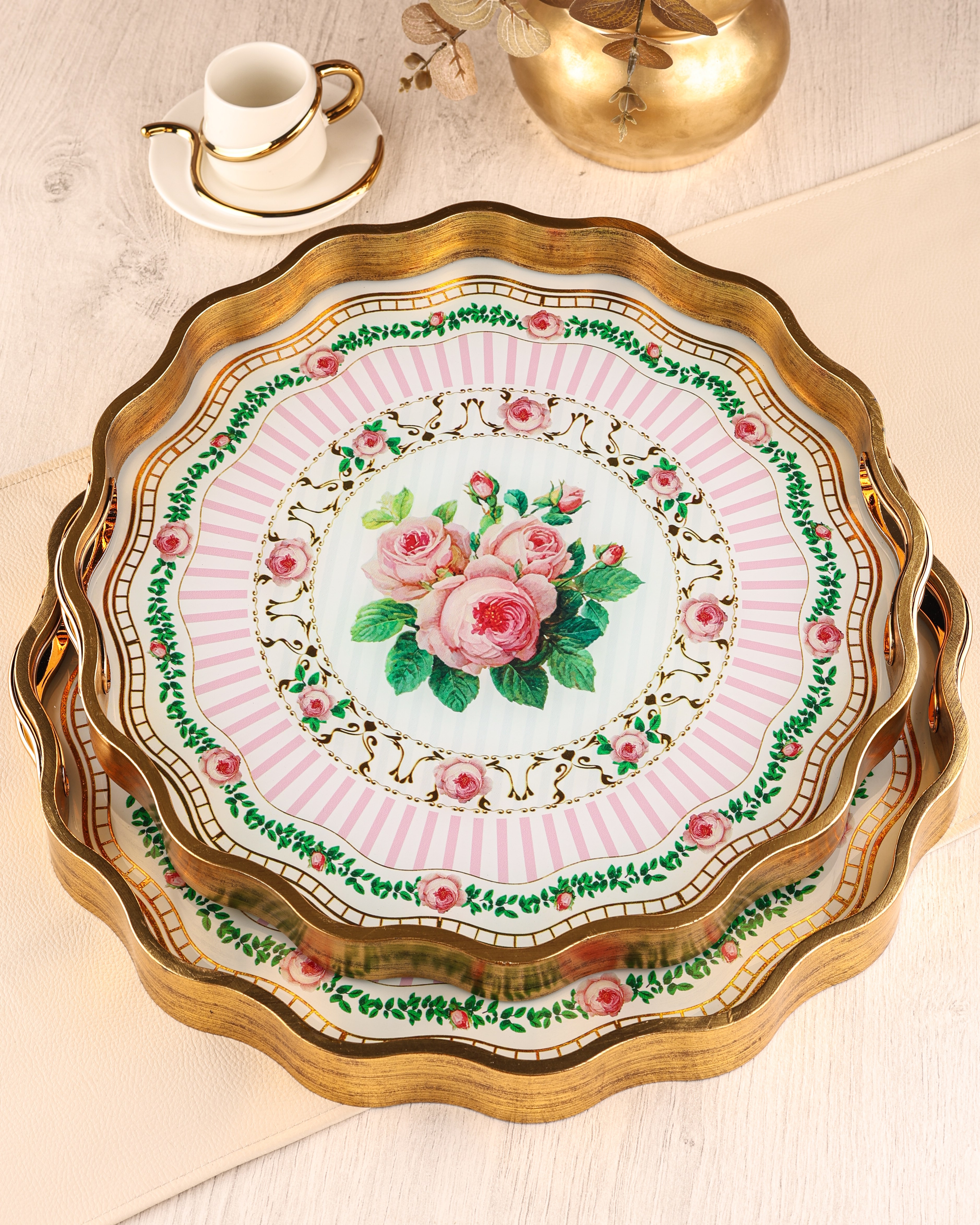 ROYAL CHARME-SARISSA 2'Lİ DEKORATİF TEPSİ