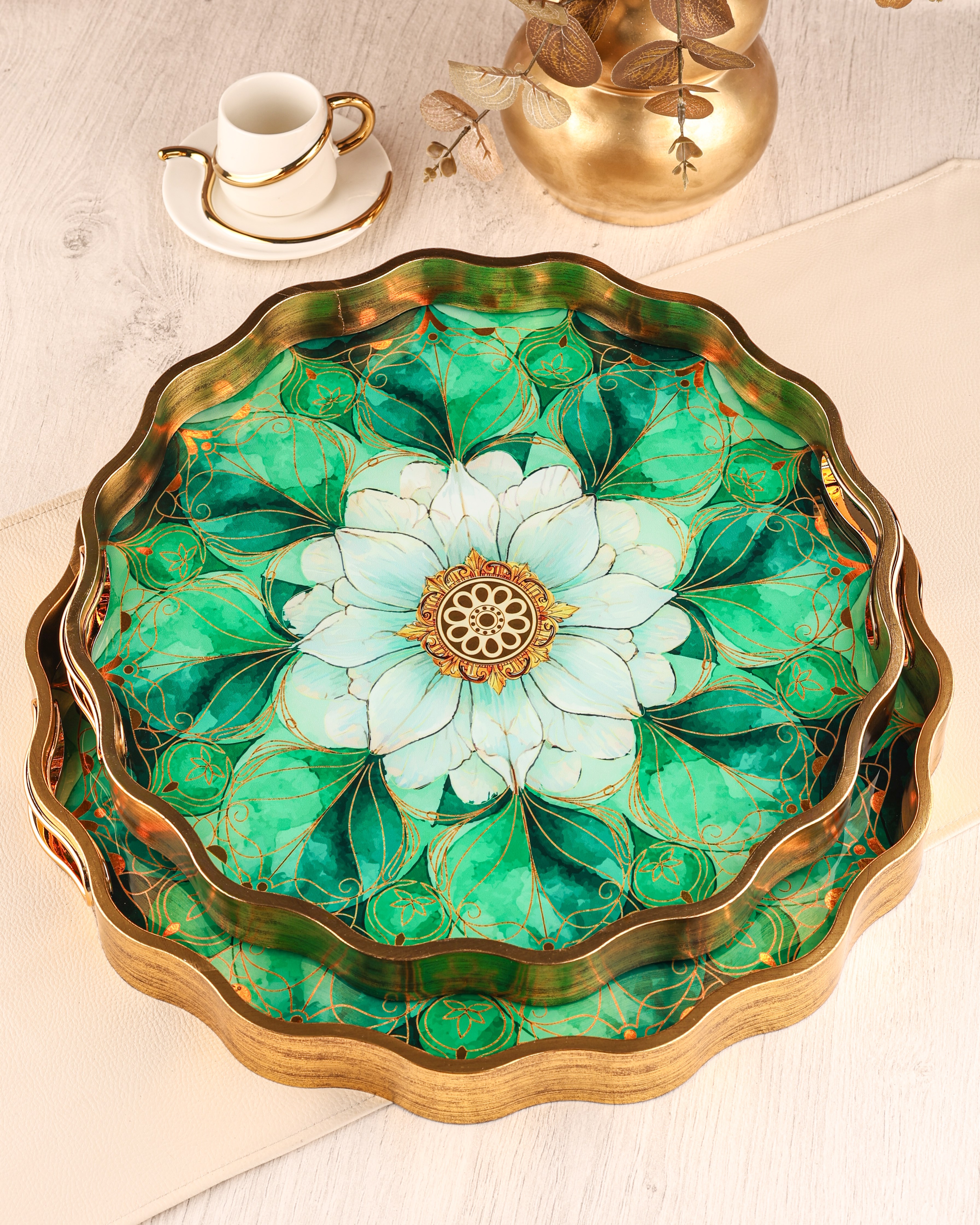ROYAL CHARME-SARISSA 2'Lİ DEKORATİF TEPSİ