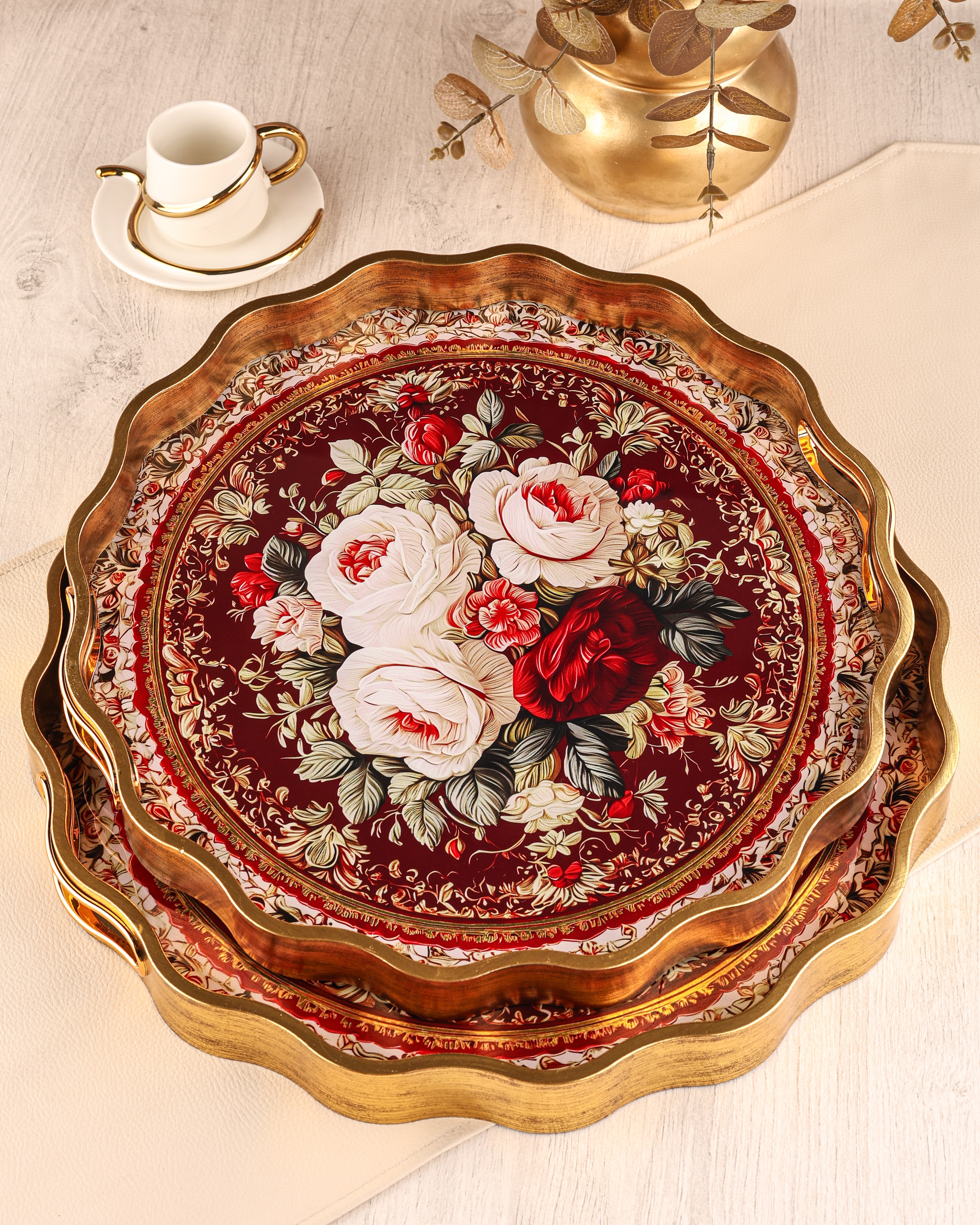 ROYAL CHARME-SARISSA 2'Lİ DEKORATİF TEPSİ