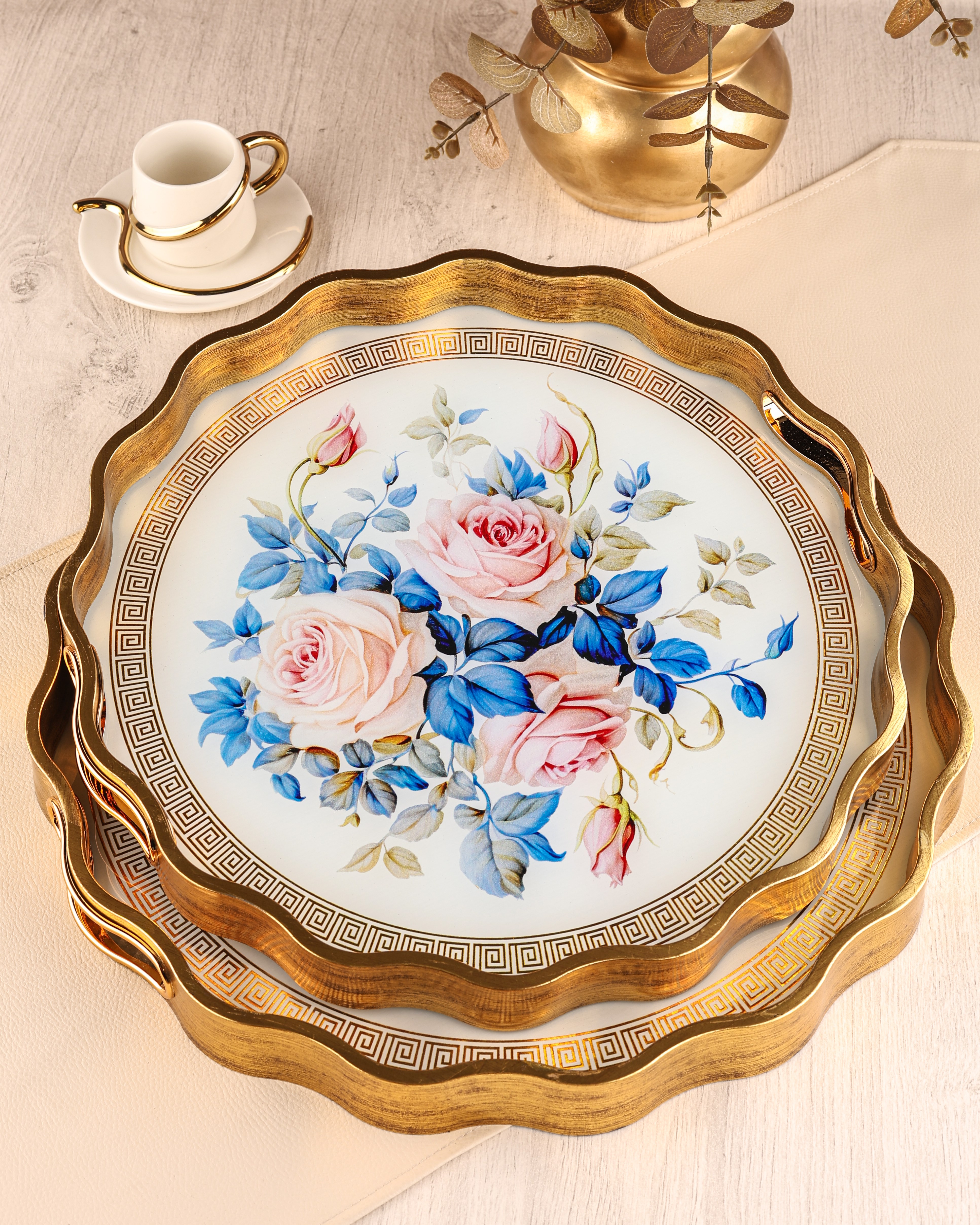 ROYAL CHARME-SARISSA 2'Lİ DEKORATİF TEPSİ