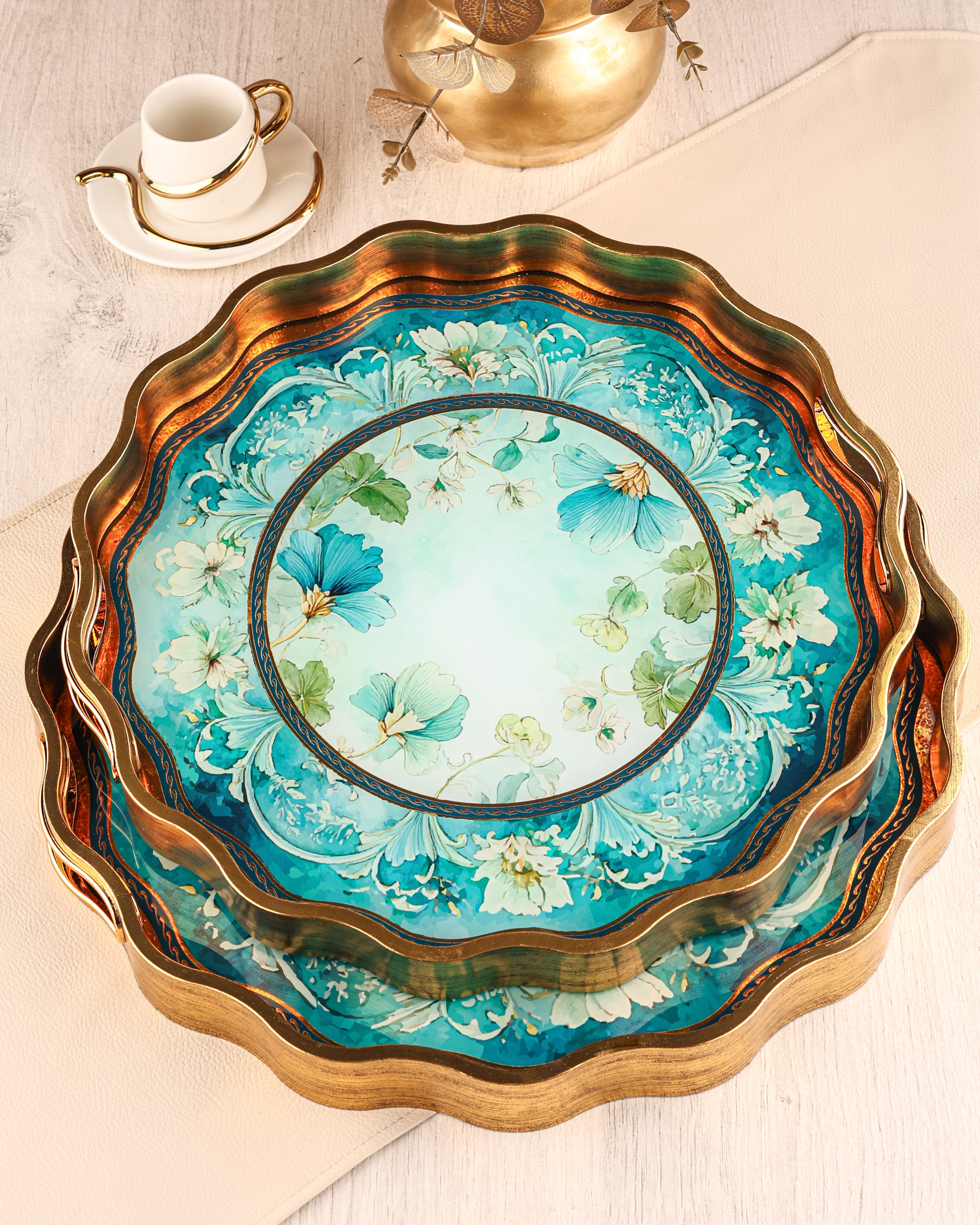 ROYAL CHARME-SARISSA 2'Lİ DEKORATİF TEPSİ