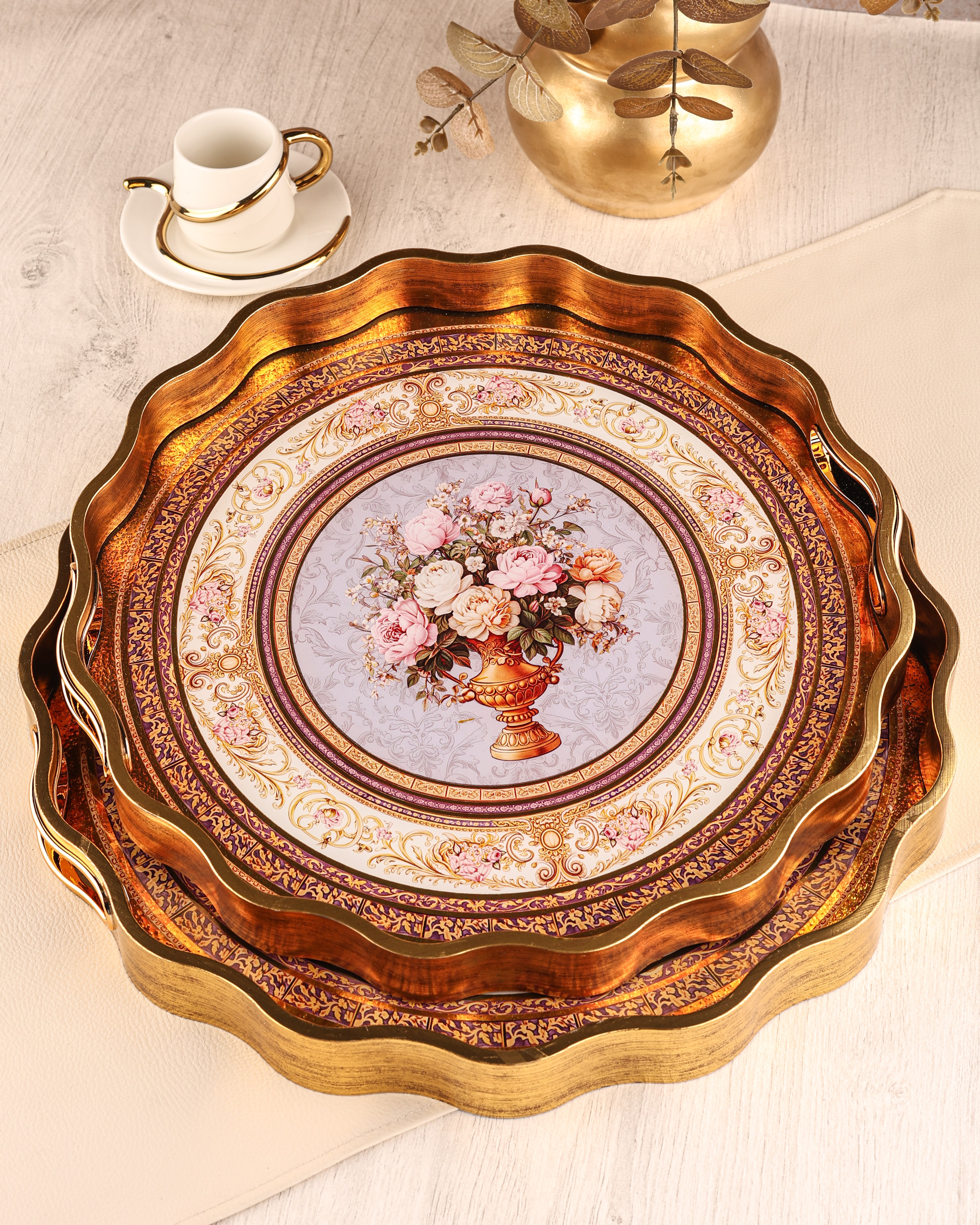 ROYAL CHARME-SARISSA 2'Lİ DEKORATİF TEPSİ