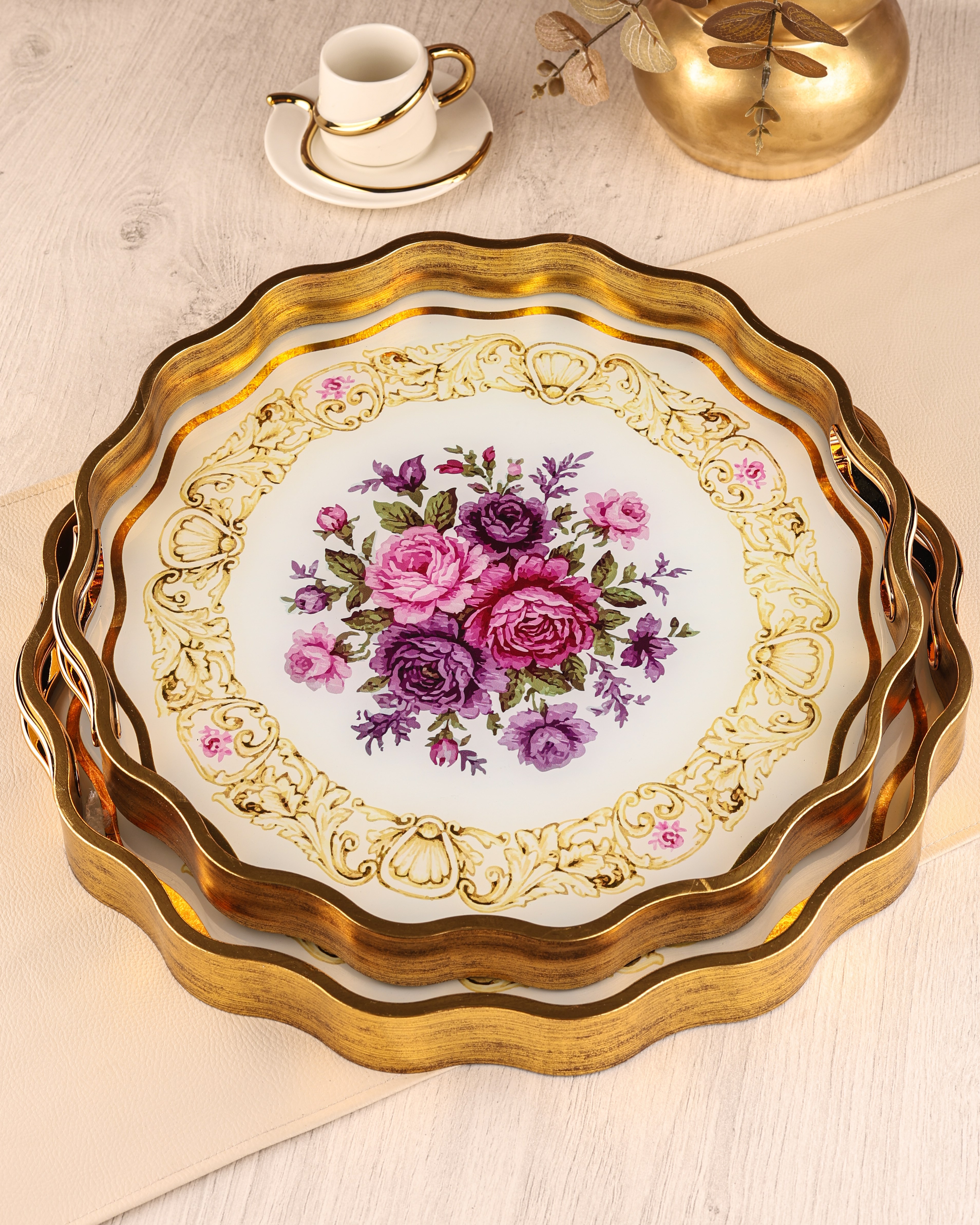 ROYAL CHARME-SARISSA 2'Lİ DEKORATİF TEPSİ