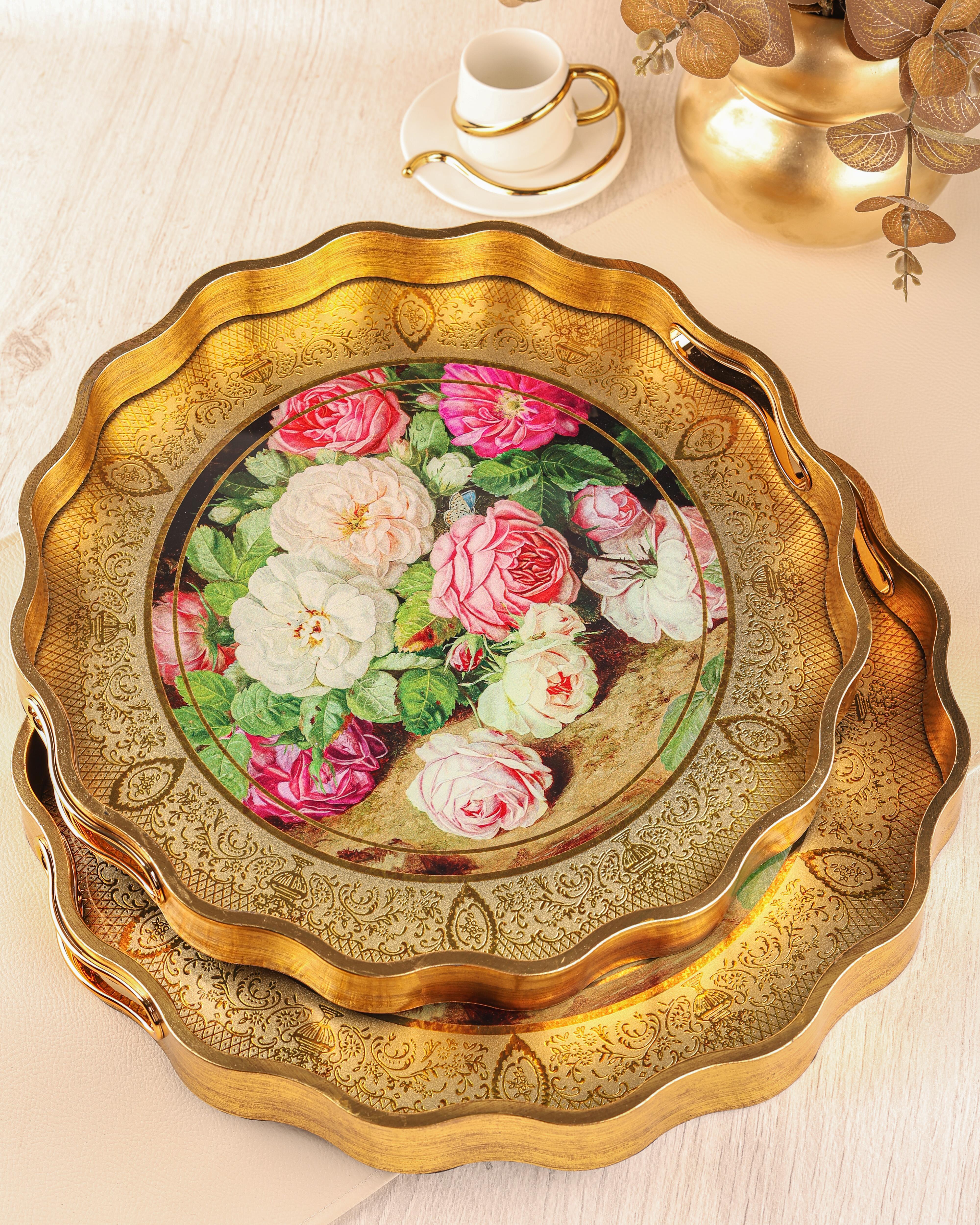 ROYAL CHARME-SARISSA 2'Lİ DEKORATİF TEPSİ