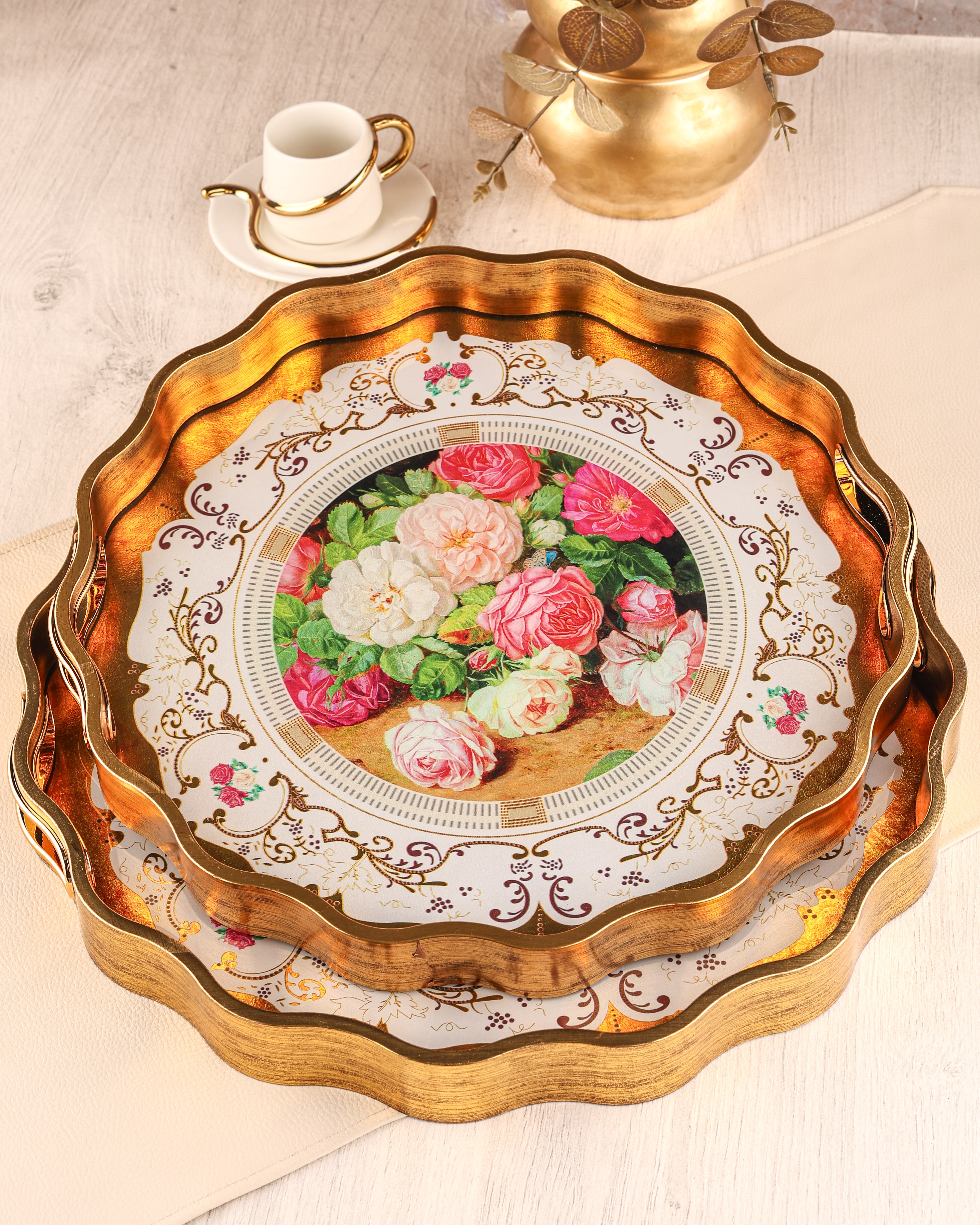 ROYAL CHARME-SARISSA 2'Lİ DEKORATİF TEPSİ