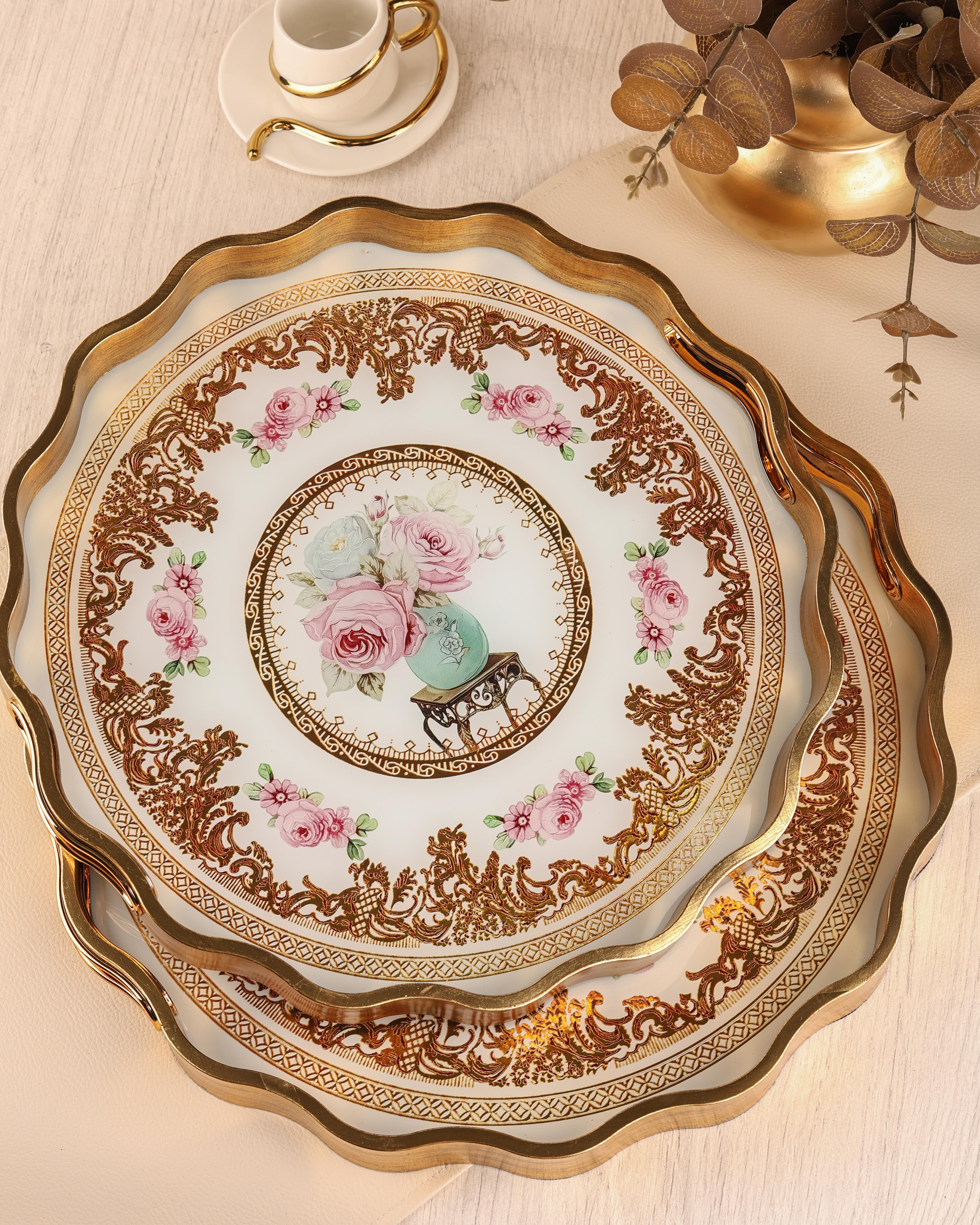 ROYAL CHARME-SARISSA 2'Lİ DEKORATİF TEPSİ