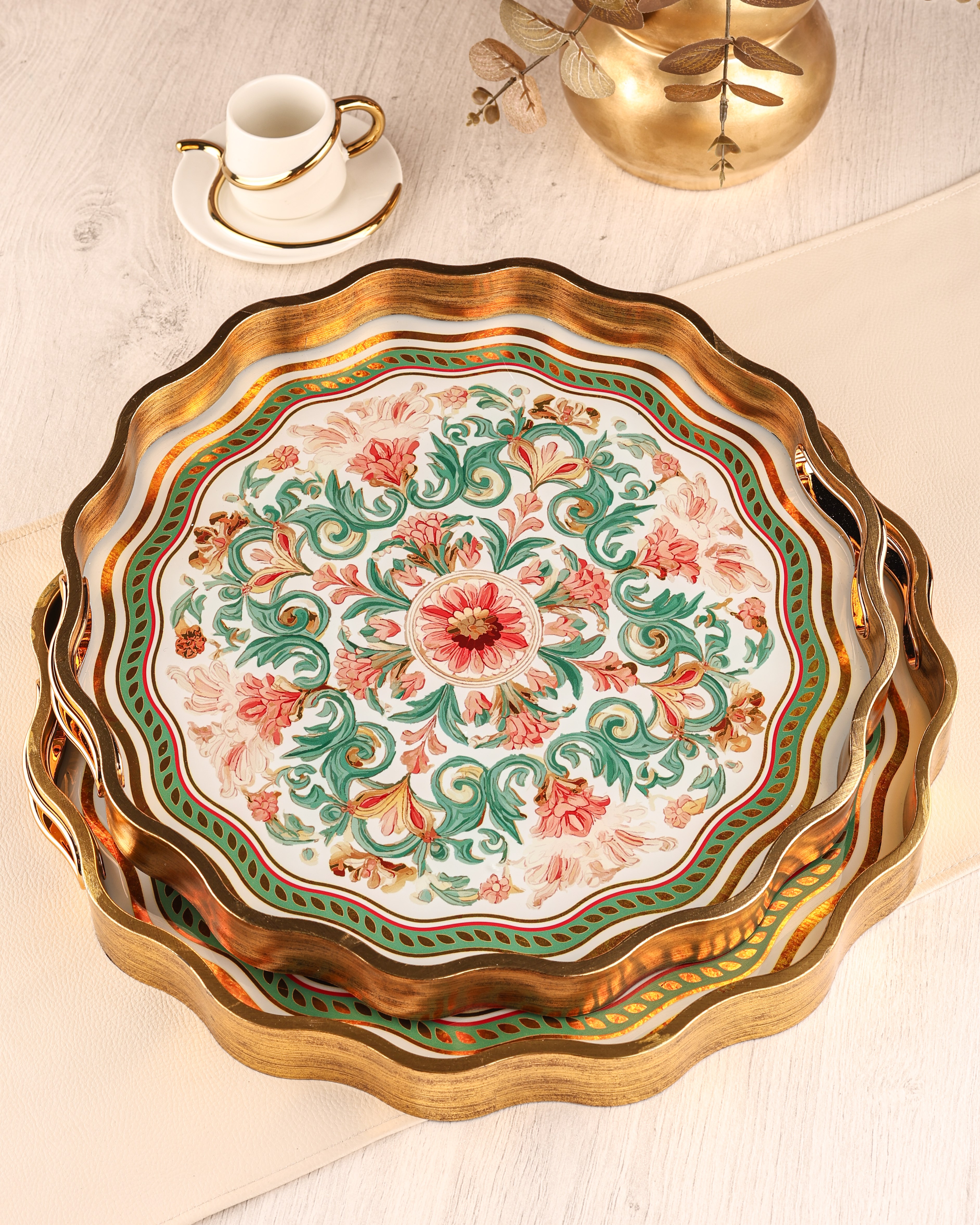 ROYAL CHARME-SARISSA 2'Lİ DEKORATİF TEPSİ