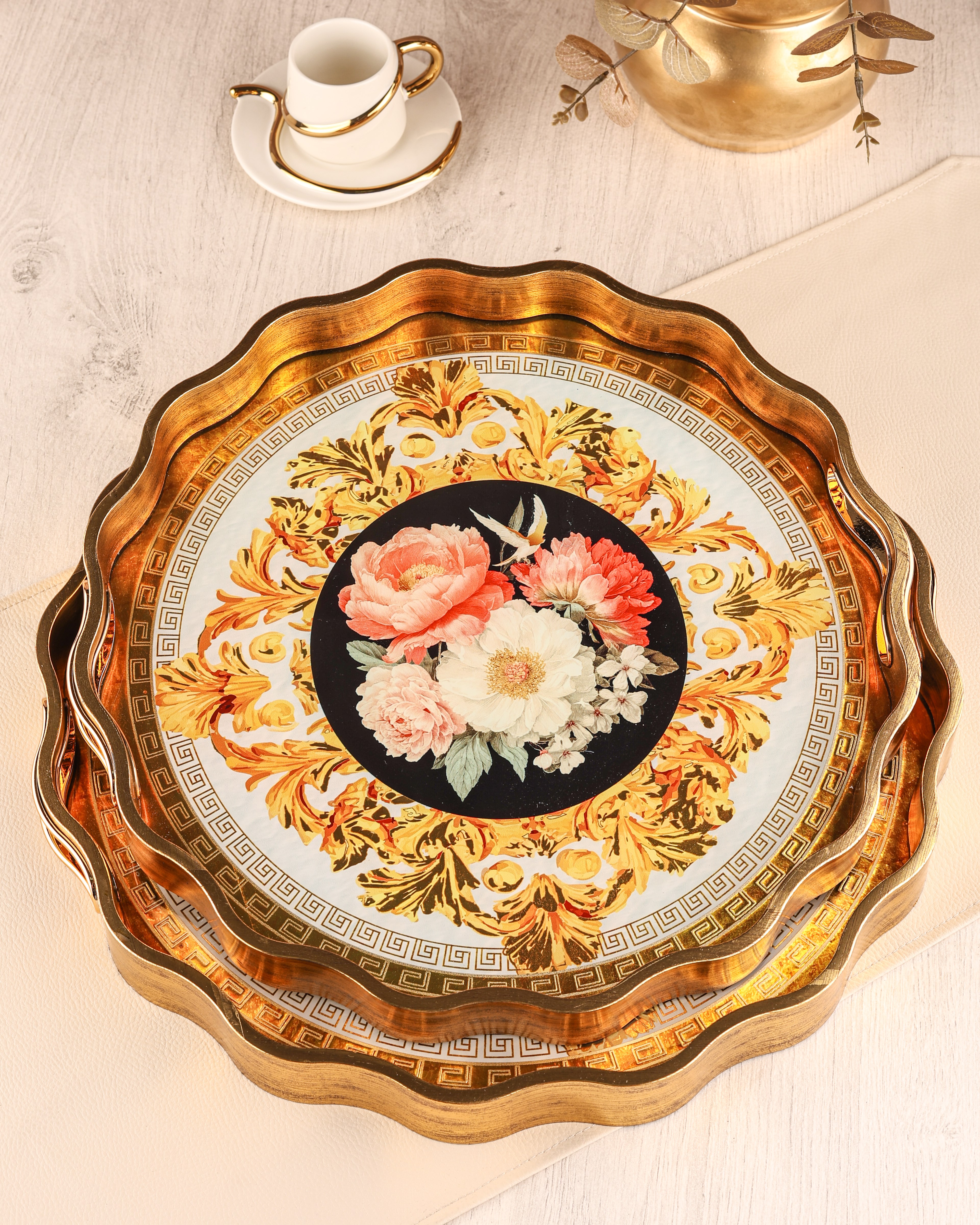 ROYAL CHARME-SARISSA 2'Lİ DEKORATİF TEPSİ