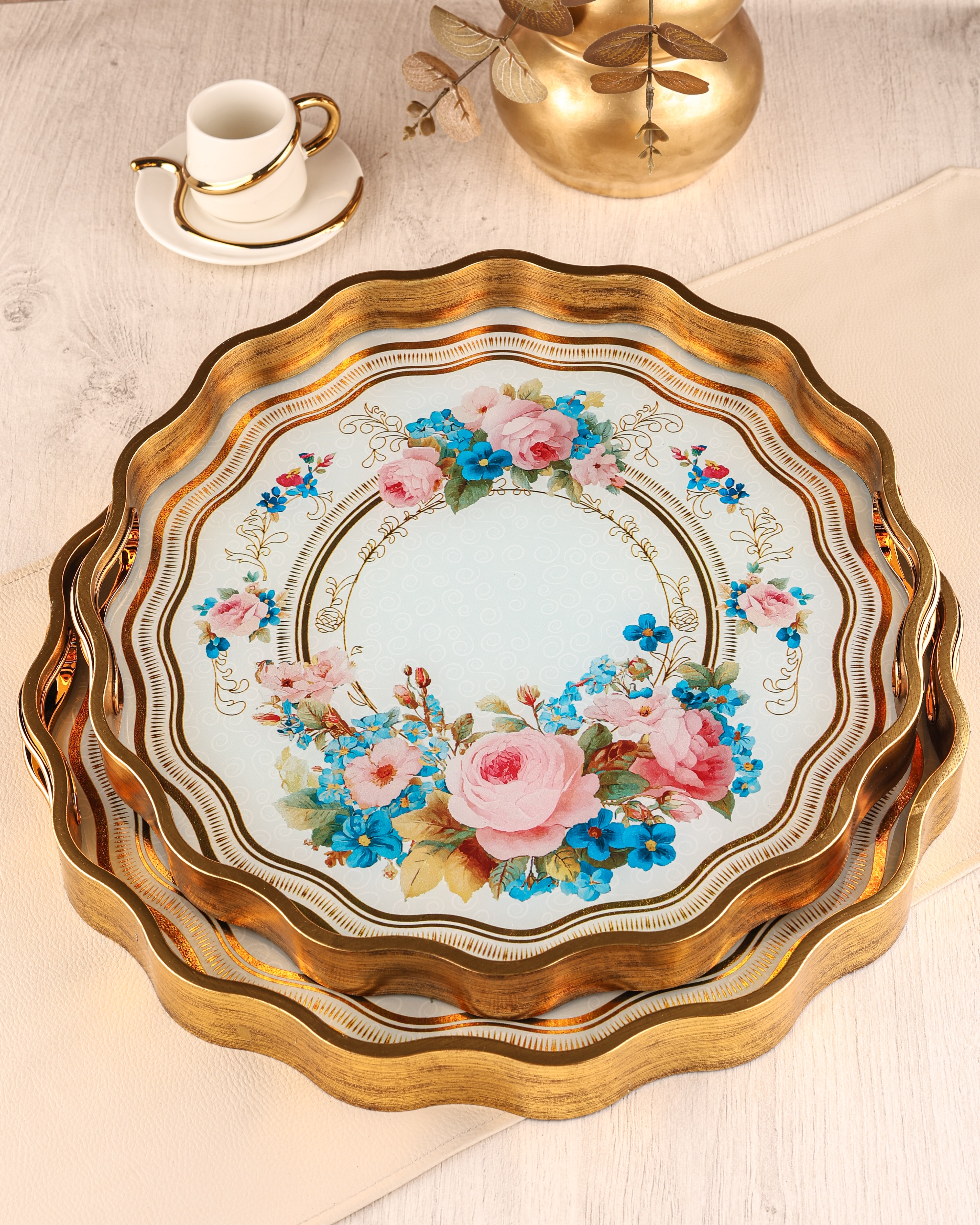ROYAL CHARME-SARISSA 2'Lİ DEKORATİF TEPSİ
