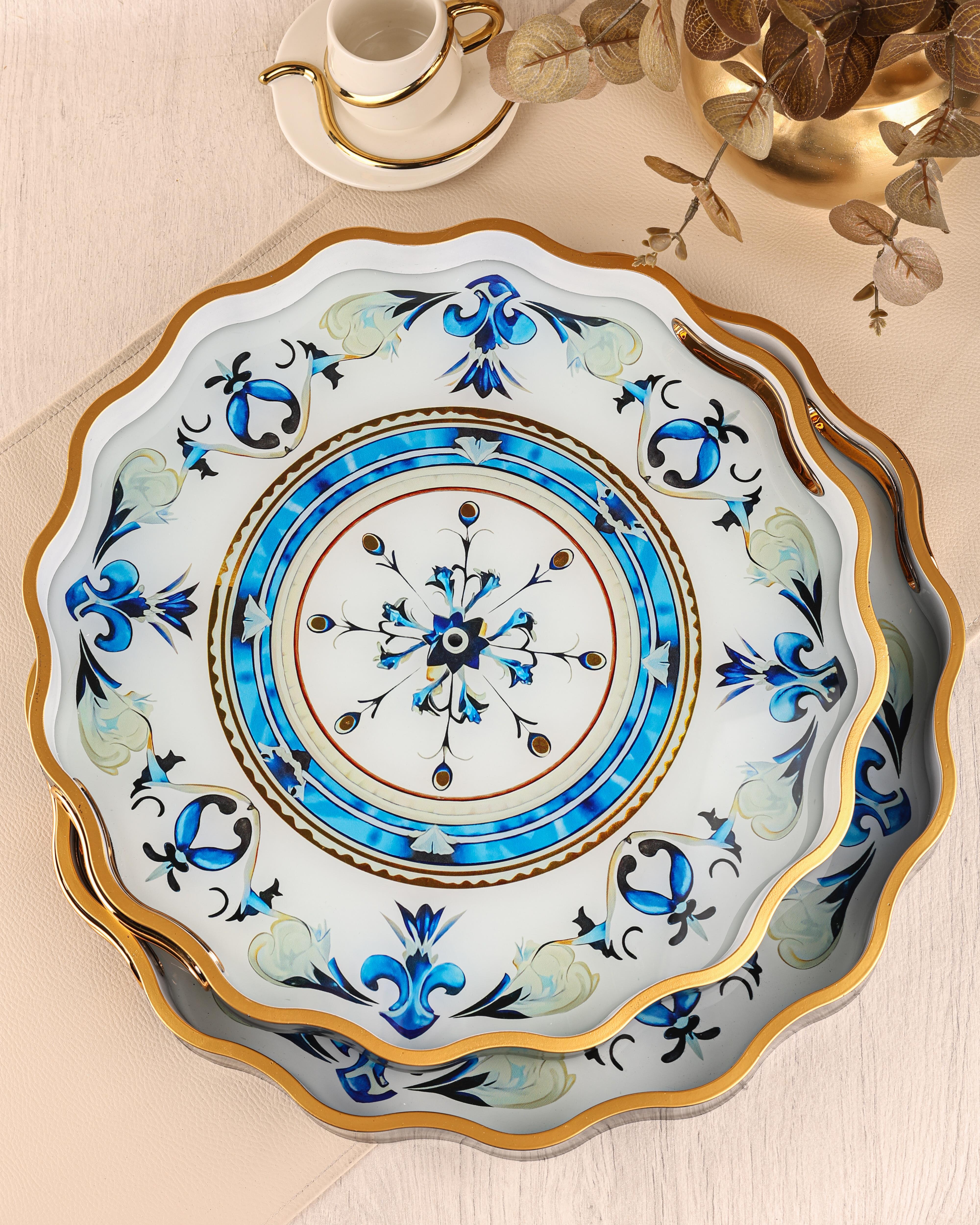 ROYAL CHARME-SARISSA 2'Lİ DEKORATİF TEPSİ