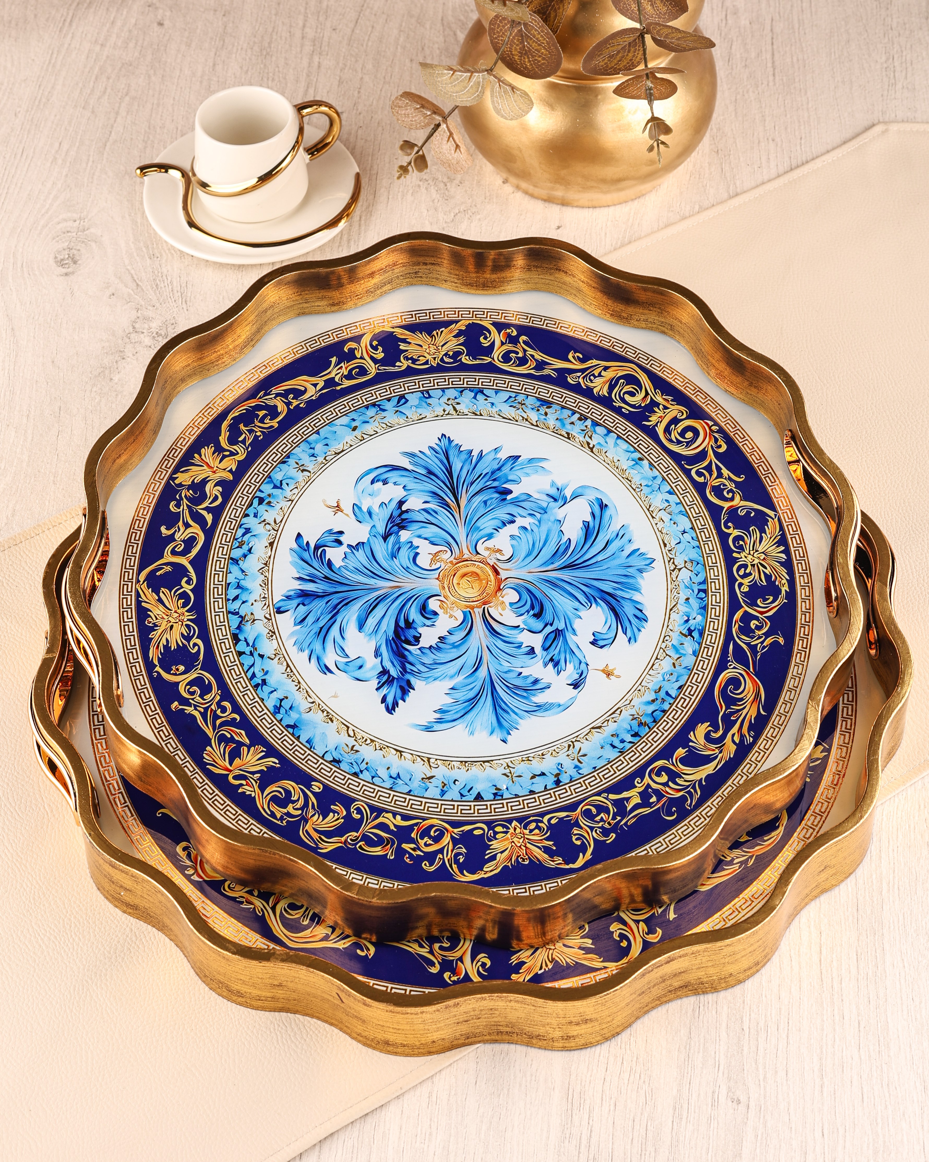 ROYAL CHARME-SARISSA 2'Lİ DEKORATİF TEPSİ