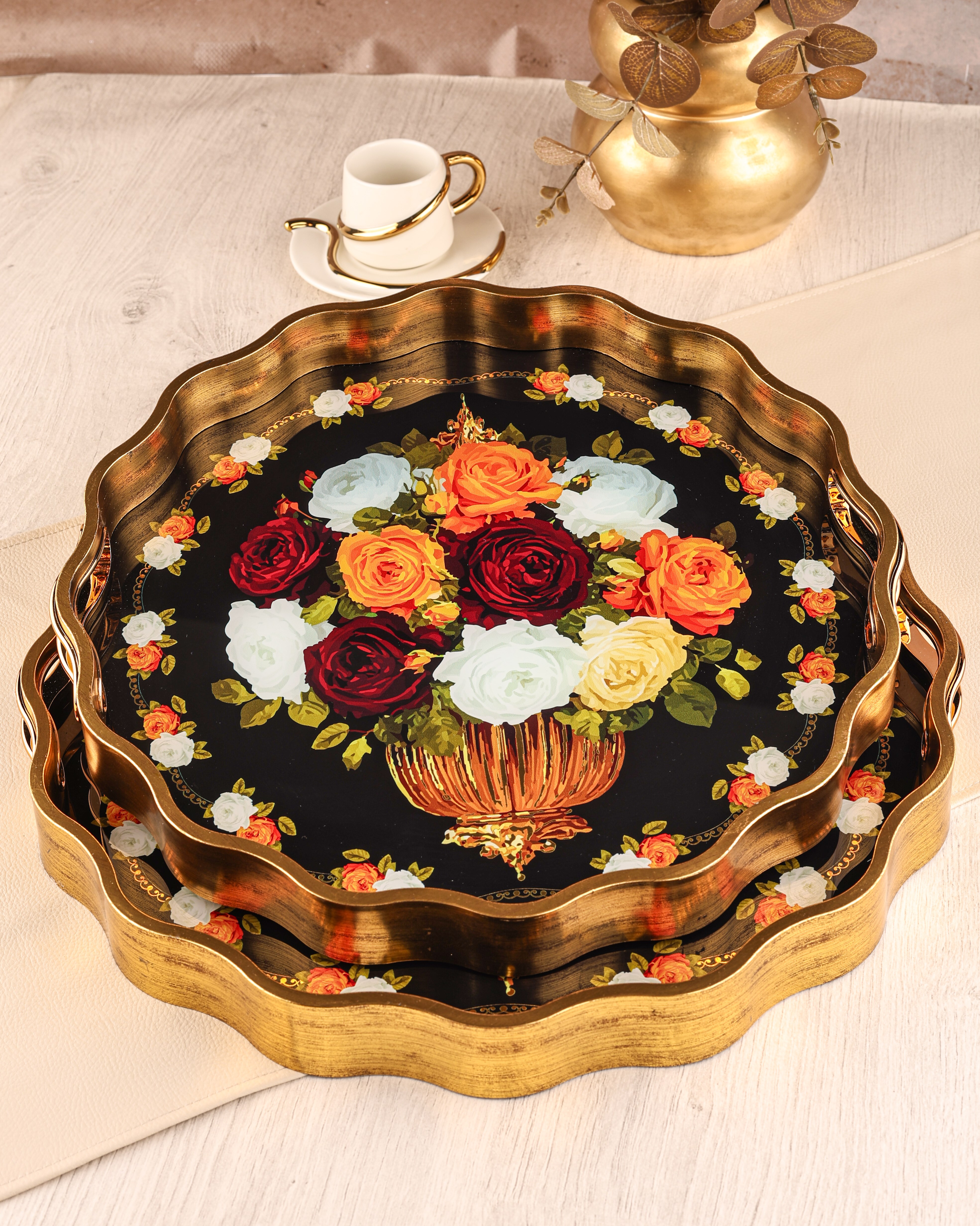 ROYAL CHARME-SARISSA 2'Lİ DEKORATİF TEPSİ
