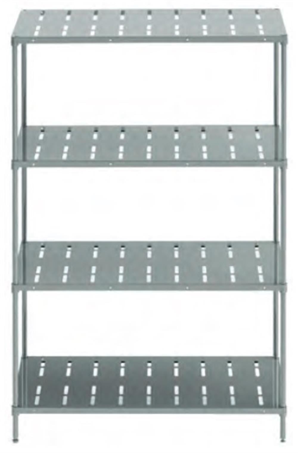 36x122x183 4 Katlı İstif Raf 201 Delikli Paslanmaz
