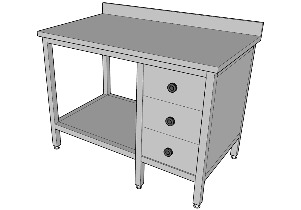Halsan Çalışma Tezgahı Taban Blok Çekmeceli 130x60x85