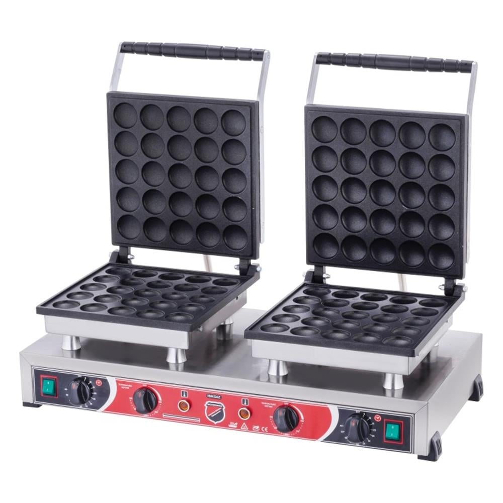 Işıkgaz Çiftli Yuvarlak Kapaklı Waffle Makinesi 70 x 43 x 30