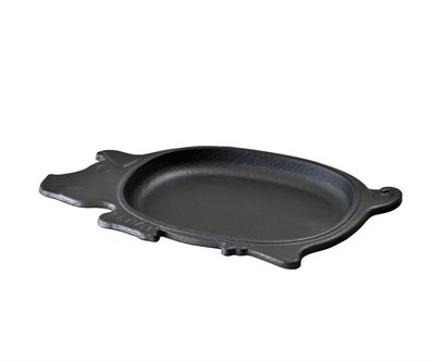 Lava Döküm   Domuz Şekli Servis Tabağı. Ölçü 14x21cm.