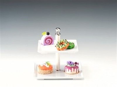 Zicco 2 Katlı Melamin Teşhir Standı 20*20 25*25 H 23 cm