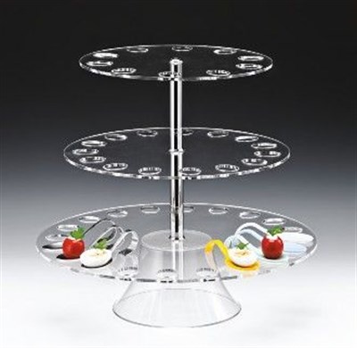 Zicco 3 Katlı Akrilik Servis Standı 45 Gözlü R 49 39 33 cm H 63 cm