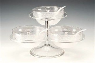 Zicco 3 lü Polycarbonat Kaseli Kapaklı Teşhir Standı 54*50* H 30 cm