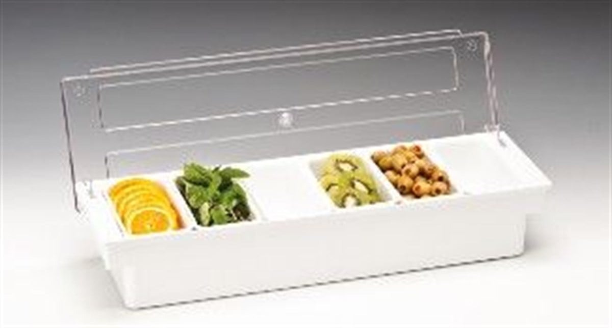 Zicco 5 li Polycarbonat KapaklıBar Konteyner 50*16*H95 cm Siyah Beyaz