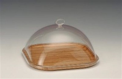 Zicco Ahşap Altlı Akrilik Kapaklı Fanus 25*25 cm 25*25*H 14 cm