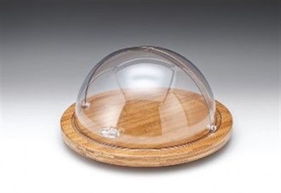 Zicco Ahşap Altlı Pc Rolltop Kapaklı Fanus 38 cm Yuvarlak R 38 cm