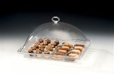 Zicco Akrilik Kapaklı Polycarbonat Tepsili Fanus Gn 1 2 28*34*H 17 cm