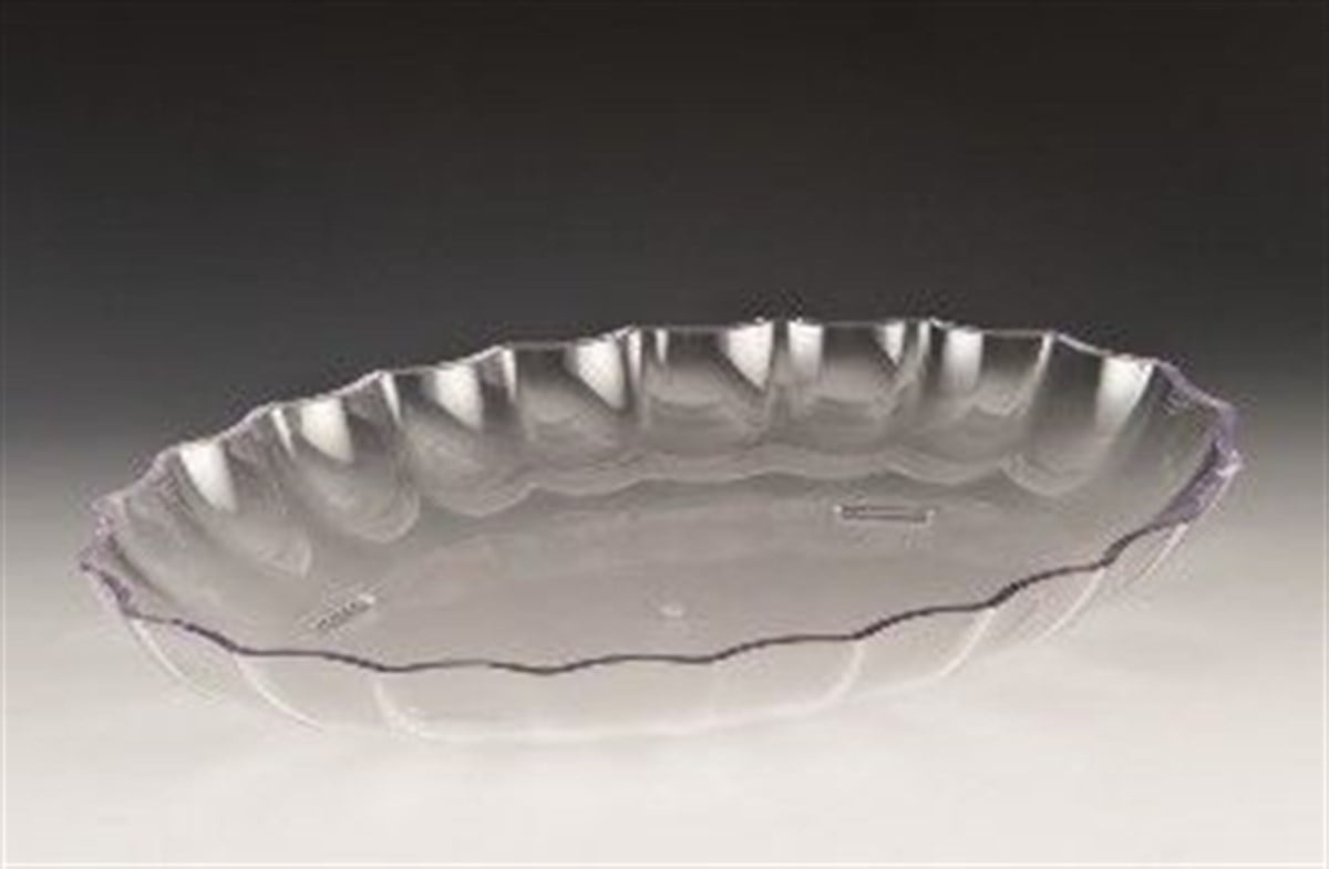 Zicco Polycarbonat Oval Model Teşhir Tabak Şeffaf Siyah Beyaz 415*295*55 cm