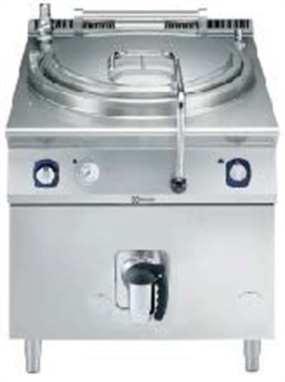 150 Lt gazlı silindirik kaynatma kazanı, AISI316, indirek ısıtmalı, basınç sviçli - 800 mm 24 Gaz kW 0,10 Elek.kW 2, 80*93*85 cm