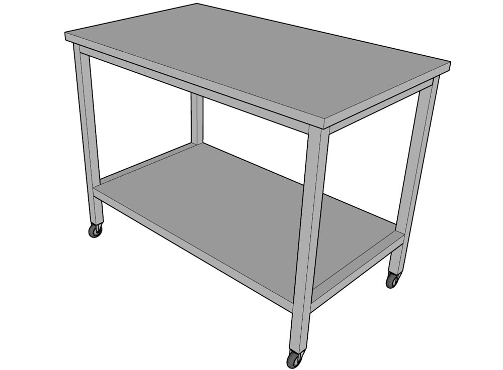 Halsan Çalışma Tezgahı Hareketli Taban Raflı 200x70x85