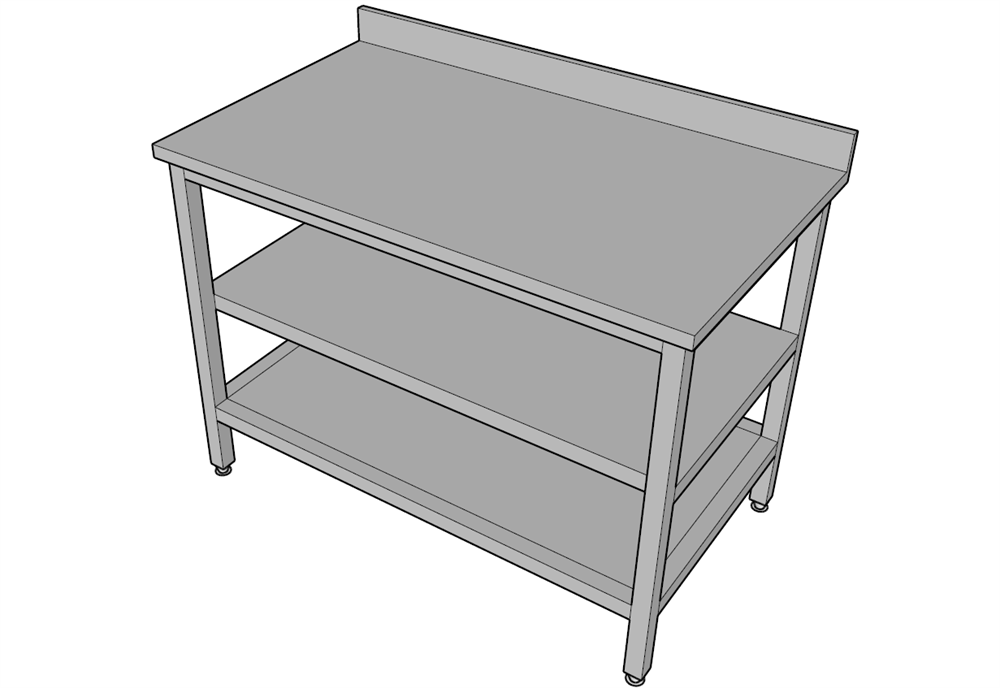 Halsan Çalışma Tezgahı Taban ve Ara Raflı 100x70x85