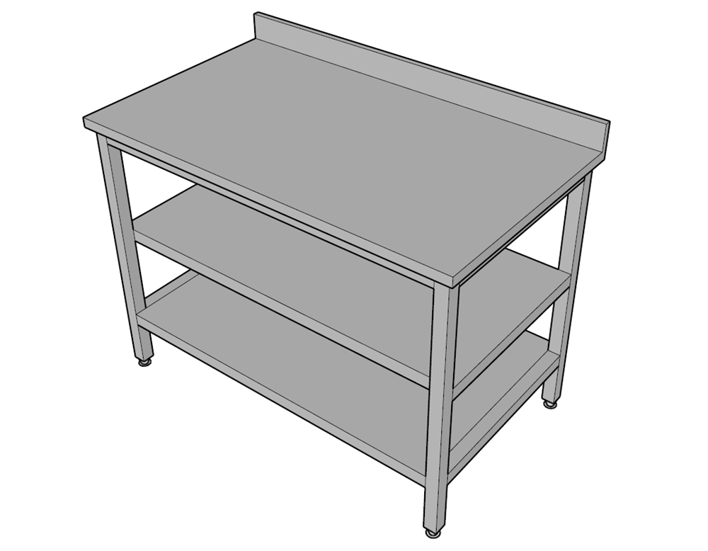 Halsan Çalışma Tezgahı Taban ve Ara Raflı 150x60x85