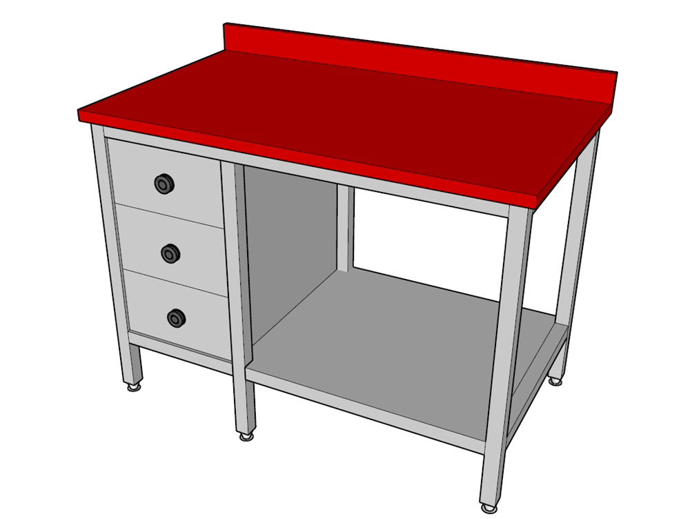 Halsan P.Tablalı Taban Raflı Blok Çekmeceli  250x70x85