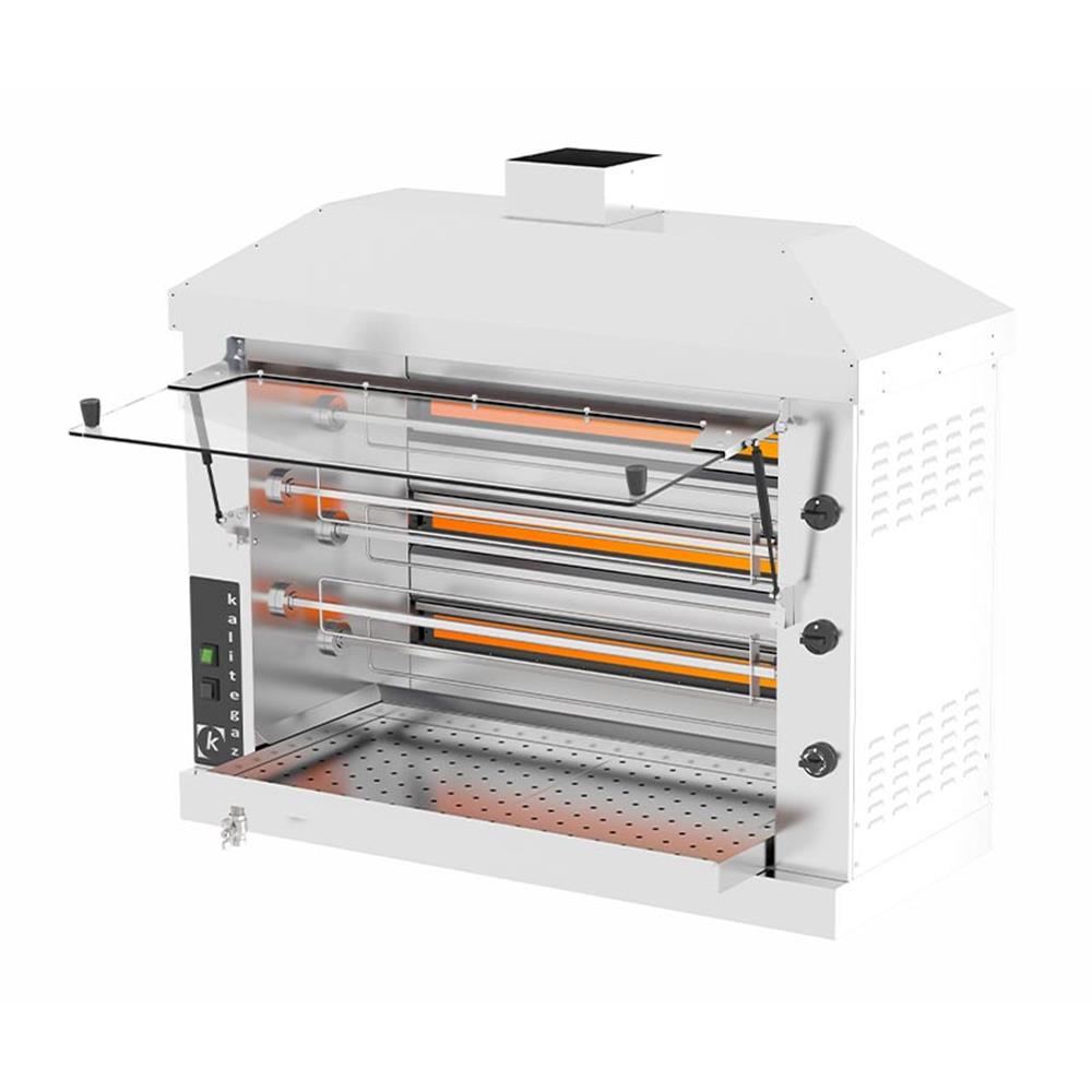 Kalitegaz 3+2 Şiş Piliç Çevirme Makinesi, Gazlı, 1300x700x1100 mm