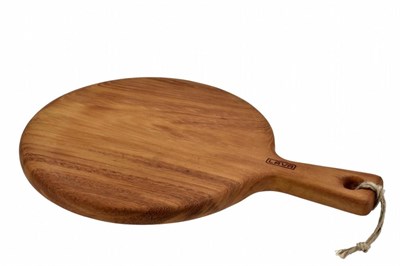 Lava Döküm   Ahşap et ve kesme tahtası, Yuvarlak Şekil. Iroko ağacı. Ölçü 30x43cm.