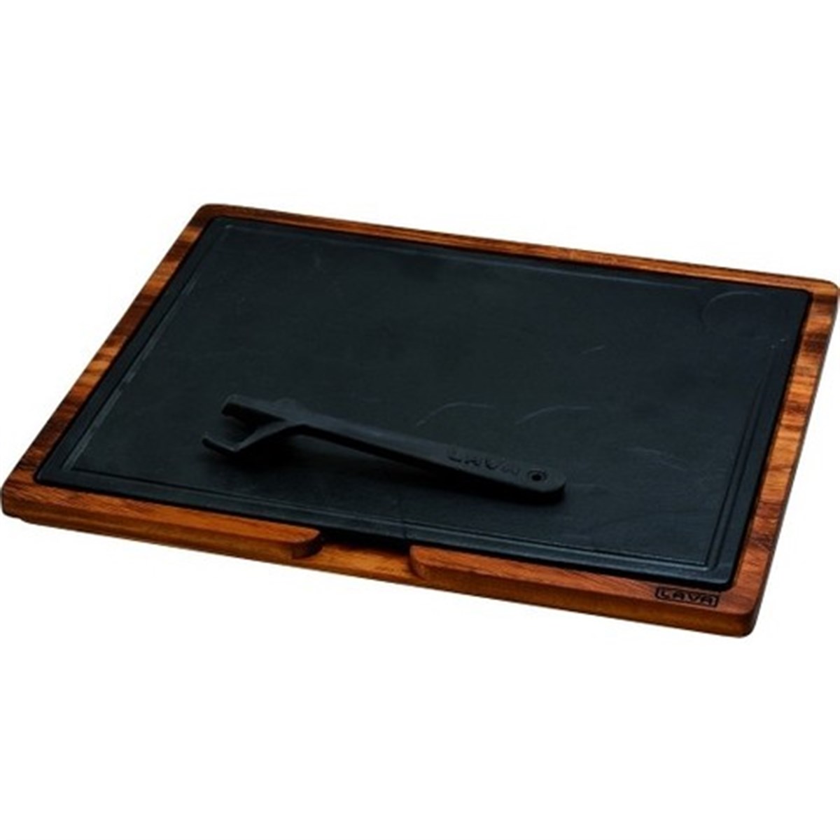 Lava Döküm   Ahşap ve Döküm Demir Hot Plate Servis Tahtası. Ölçü 30x40cm. (Ahşap ve döküm plaka arasında 5 adet silikon seperatö