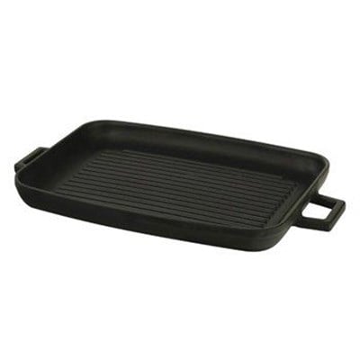 Lava Döküm  Grill Tepsi, Izgara yüzeyli, Metal Kulplu. Ölçü 31x42cm.