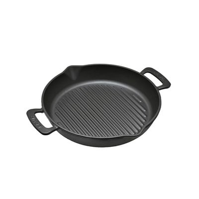 Lava Döküm  Yuvarlak Izgara Tava, Metal Kulplu. Çap32cm.