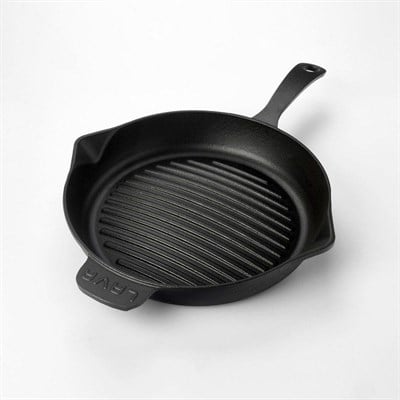 Lava Döküm  Yuvarlak Izgara Tava, Metal Kulplu. Taban Konkav 12mm. Çap28cm.