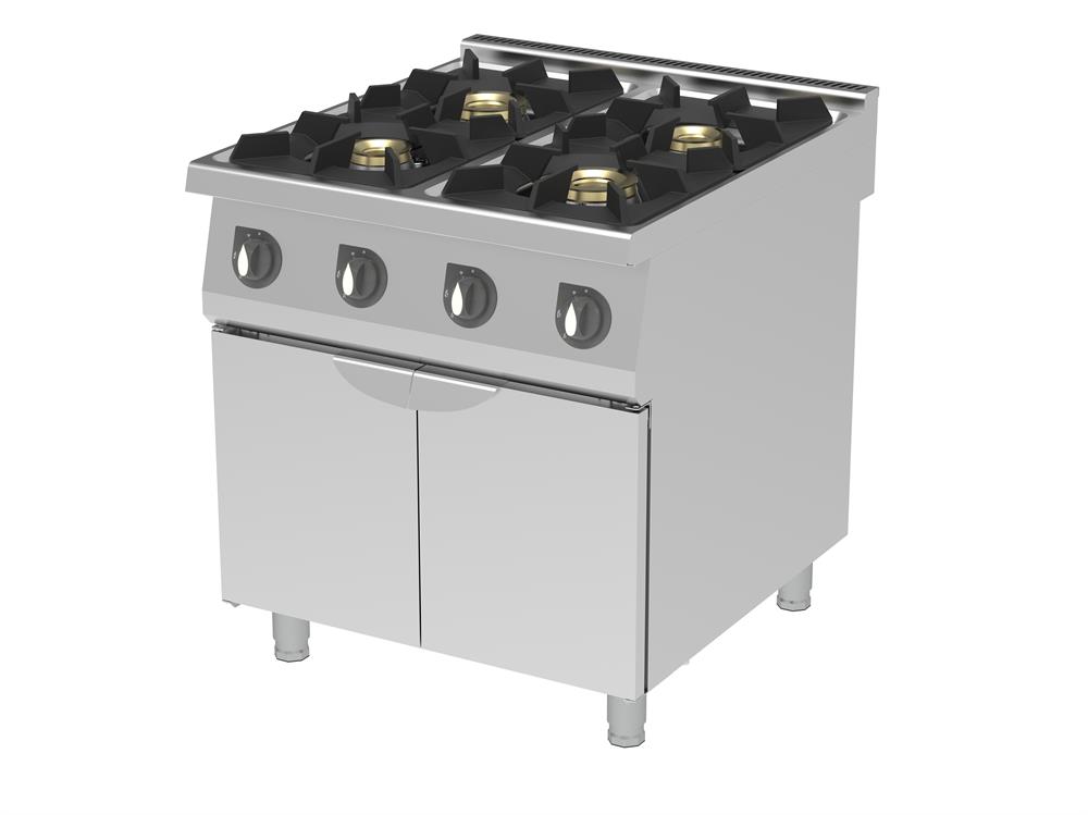 Mono Blok 2 Kapılı Gazlı Ocak (2x11kW+2x8kW) 800 x 900 x 900mm
