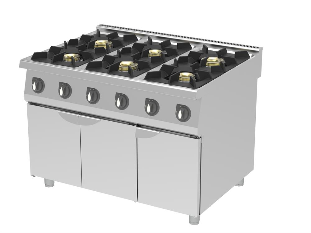 Mono Blok 3 Kapılı Gazlı Ocak (6x8kW)1200 x 900 x 900mm