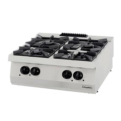 Öztiryakiler 700 Seri Set Üstü Dörtlü Ocak Gazlı 80*70*30 Ls 4x75Kw