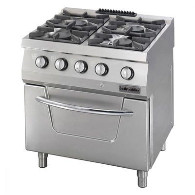 Öztiryakiler 700 Seri Set Üstü Dörtlü Ocak Gazlı 80*70*30 Ls 4x75Kw